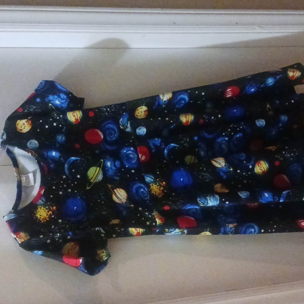 LG (child's 7/8) galaxy print dress